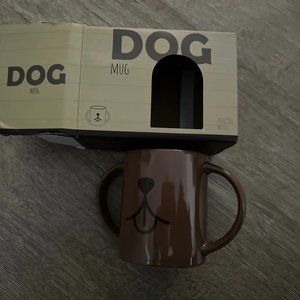 RARE Andy Warhol Dog Mug (Animal Mugs Collection) Dual Handles Brown